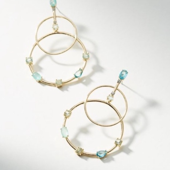 Anthropologie Jewelry - Anthropologie Cerise barred hoop earrings